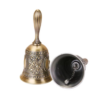 Cloche de méditation en alliage de zinc faite à la main pour décoration intérieure personnalisée Cloche de service bouddhiste tibétaine rétro Cloche porte-bonheur en relief pour le dîner et la prière