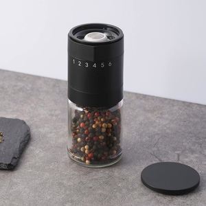New Kitchen Tools Electric Adjustable Ring <b>Pepper</b> Mill 100ml Eco-Friendly Coarseness Spice Salt <b>Pepper</b> <b>Grinders</b> Set Manufacturer - Product Image 1