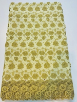 Tissu en dentelle guipure populaire africain en coton suisse avec appliques florales en voile et broderie ajourée
