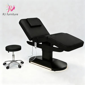 Cama de Masaje Eléctrica Moderna Negra con Motor 3/4, Muebles de Salón de Belleza de Lujo, Cama de Tratamiento Facial y de Pestañas para Spa - Product Image 1