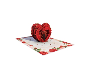 Carte de vœux artisanale 3D pop-up avec des roses rouges, art papier de qualité supérieure pour la Saint-Valentin, un anniversaire, une remise de diplôme, une surprise, personnalisable - Product Image 1