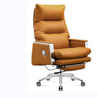 Chaise de bureau moderne confortable en cuir PU, personnalisable ODM/OEM, pivotante et inclinable avec repose-pieds, idéale pour le travail sur ordinateur