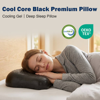 SUPER Neuheit: Schwarzes Kühlendes Gel-Memory-Foam-Konturkissen mit Wabenförmigem PE-Kühlfaser-Kissenbezug, Sommer-Nackenkissen