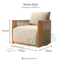 Conjunto de Sofá Exterior de Aluminio Personalizado, Moderno con Cojines Impermeables y Resistentes al Sol, Apilable y Resistent
