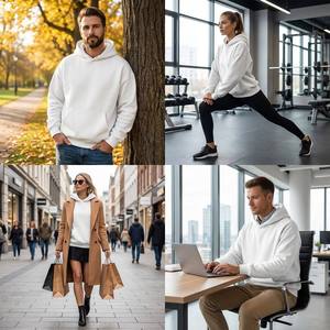 Sudadera con Capucha Personalizada Rosa 400 420g, Impresa, Talla Grande, Peso Pesado, 100% Algodón, Ropa Urbana para Hombre, Sudadera con Capucha Extra Grande, Fabricante - Product Image 6