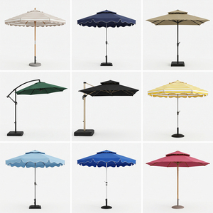 Parasol de terrasse solaire à LED avec manivelle inclinable, structure en aluminium, protection UPF50+, imperméable, pour jardin, restaurant, personnalisable - Product Image 6