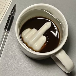 L up Yours Coffee <strong>Mug</strong> 350ml Funny <strong>Middle</strong> <strong>Finger</strong> Cups Ceramic <strong>Mugs</strong> with bottom <strong>Finger</strong> for Coffee Tea Milk - Product Image 1