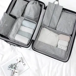 2022 cubos de embalagem para bagagem, venda quente de alta qualidade duráveis 7 conjunto de poliéster de compressão bagagem cubos