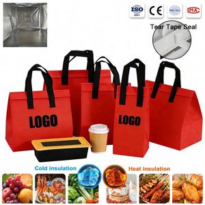 Sacs isothermes réutilisables personnalisés avec logo, en non-tissé laminé aluminium, compartimentés, recyclables, pour la vente en gros - Product Image 1