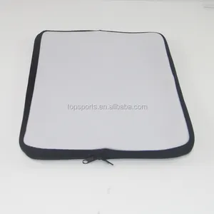 Funda blanca de neopreno para portátil con impresión por sublimación DIY y cierre de cremallera