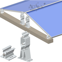 Soporte para Paneles Solares ARTSIGN Back to Back East West PV Bracket AL6005-T5, Kit de Patas Delanteras y Traseras, Inclinación Ajustable para Techos Planos y Montaje en Suelo