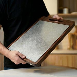 Tabla de Cortar de Titanio de Lujo Personalizada, Doble Cara, Madera Sólida de Sapele, Tabla de Cortar de Doble Uso, Tabla Grande para Quesos y Embutidos - Product Image 4