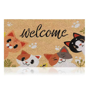 Tapis de porte Vast Ocean en imitation fibre de coco, design patte de chat, antidérapant, lavable, pliable, découpable - Product Image 2