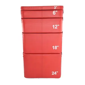 ZONWINXIN工厂供应plyo盒高品质5套极端泡沫plyobox (3 ”，6”，12 ”，18“ 24 ”)-红色