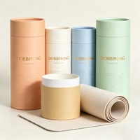 Boîte d'emballage cylindrique ronde en papier kraft biodégradable écologique personnalisée pour tapis de souris, tapis de yoga, coffret cadeau