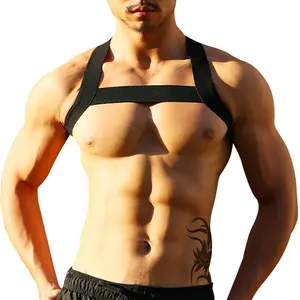 Arnés de pecho con correa de hombro para hombre, lencería, cinturón Halter, soporte muscular, Sexy, <span class=keywords><strong>Gay</strong></span> - Product Image 1