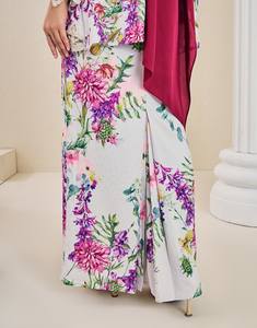 Sipo Eid 2023แฟชั่นที่สง่างามเสื้อผ้ามุสลิมผ้าไหมลายดอกไม้พิมพ์ลายดอกไม้เสื้อผ้าอิสลาม Baju kurung comel - Product Image 5