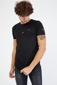 เสื้อยืดแห้งเร็วสำหรับผู้ชาย,เสื้อกีฬาคอลูกเรือขายส่งสีดำ - Product Image 4