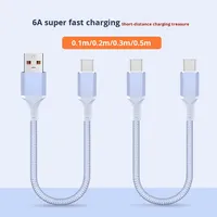 Cable USB-C 2.0 Corto de 0.1/0.2/0.3m, Fabricación OEM/ODM, Carga Rápida PD de 60W y Transmisión de Datos, 50cm, para iPhone 17 y Uso en Automóvil, Nailon