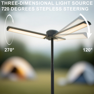 Đèn cắm trại có thể gập lại với chân đế dạng ống lồng Đèn LED làm việc 3 tấm & đèn pin kết hợp Đèn tiện ích ngoài trời có thể sạc lại - Product Image 2