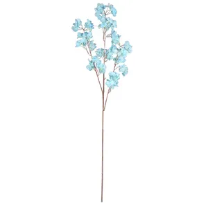 Hot Sale Single layer sakura Cherry Blossom Stems Branch Handmade Hanging Silk Artificial Flowers For Party Home Wall Decoration