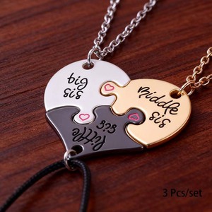 Collana in Lega di Zinco con <span class=keywords><strong>Lettere</strong></span> e Cuore Patchwork, Design Moda Europeo-Americano, per Migliori <span class=keywords><strong>Amiche</strong></span>, da Donna - Product Image 5