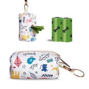 Porte-sacs à crottes <span class=keywords><strong>de</strong></span> <span class=keywords><strong>chien</strong></span> portable <span class=keywords><strong>de</strong></span> luxe écologique en polyester avec distributeur et sacs réutilisables pour petits chiens - Product Image 2