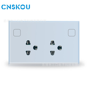 Cnskou Smart Us <b>Plug</b> 10A Glass Wall Socket Wi Fi <b>Remote</b> <b>Control</b> Timer Power Metering Universal - Product Image 1
