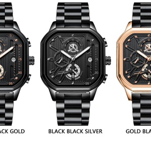 Montre homme POEDAGAR, luxe, décontractée, sport, chronographe, cuir, étanche, lumineuse, cadeau - Product Image 2