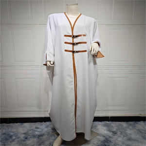 モダンムスリムドバイスタイルカフタンアバヤシンプルエスニックデザイン通気性ヒジャーブ大人結婚式モダンアバヤの新しいファッション - Product Image 2