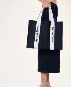 Grand sac fourre-tout en toile de coton épaisse, personnalisable avec logo imprimé, poignée longue en corde, réutilisable, pour usage quotidien, shopping personnalisé - Product Image 3