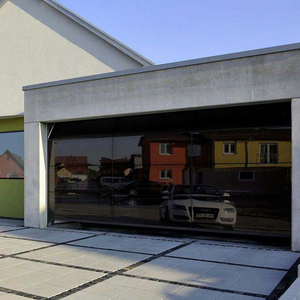 Pintu garasi kustom dengan bingkai aluminium dan pintu garasi otomatis Modern tahan air kaca buram untuk vila dan gudang - Product Image 1