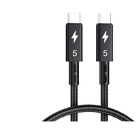 Câble de données Thunderbolt 5 d'usine, 1,8 m, transmission haute vitesse 120 Gbit/s, charge rapide 240 W, PD multifonction, double Type-C pour ordinateur
