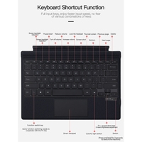 Keyboard nirkabel magnetis, dengan Trackpad & lampu latar untuk Microsoft Surface Pro 8 / 9 / X