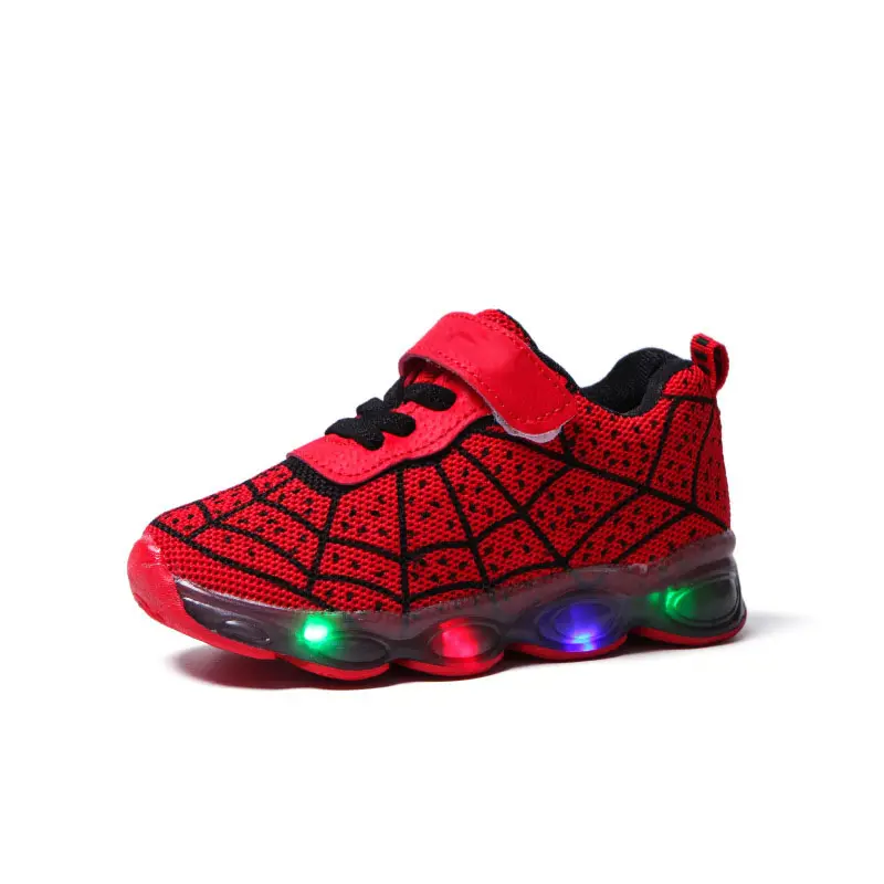 Autumn Spring Children's LED Light Casual Shoes Boys Girls Luminous Running Sports Shoes Mesh Surface Single Flash Baby Shoes