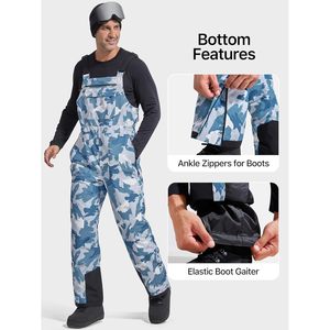 กางเกงสกีแบบมีสายคล้องคอสำหรับผู้ชาย FOXA กันน้ำ อุ่น บุฉนวน ผ้า softshell สำหรับผู้ใหญ่ ชุดกันหิมะสำหรับฤดูหนาว - Product Image 6