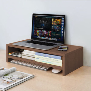 Desktop <b>Computer</b> Riser Stand 3 Tier Wood Monitor Stand Office <b>Desk</b> Organizer Storage Rack for Workspace Organization - Product Image 3