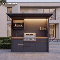 Pavillon BBQ manuel haut de gamme étanche avec évier – Suite de cuisson extérieure complète pour jardin