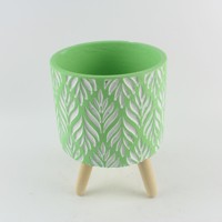 Nouveau design moderne, pots de fleurs verticaux décoratifs en ciment vert, pots de fleurs modernes et jardinières