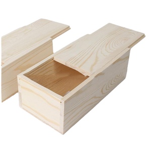 Custom unfinished wood box with sliding lid