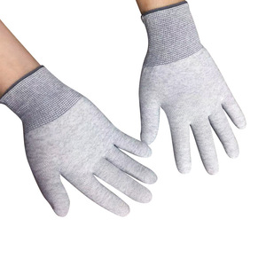 Guantes antiestáticos de fibra de carbono, guantes de trabajo transpirables de 13 agujas para sala limpia, no desechables, para cortar vidrio, cocina, carpintería - Product Image 1