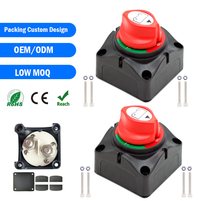 Battery Switch 12-48V Waterproof Heavy Duty Battery Power Cut Master Switch Disconnect Isolator for Car Vehicle RV and Marine