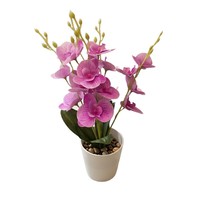 Orchidée Phalaenopsis Artificielle Réaliste en Pot, Fleurs d'Intérieur en Soie de 42 cm, Décoration Maison et Bureau, Centre de Table Mariage, Cadeau