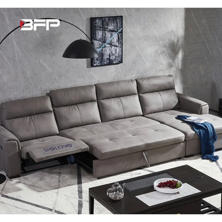 Высококлассные современные секционные электрические диваны BFP, технология «одна остановка», функциональные тканевые диваны для гостиной, набор мебели