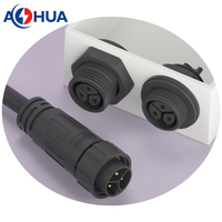 AOHUA boîtier de contrôle M12 M16 M20 M25 M29 3 broches mâle panneau soudure vis fixation étanche mâle femelle panneau fil connecteurs