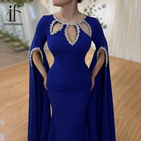 Robe de soirée moulante longue de luxe personnalisée pour femme, ornée de cristaux bleus, idéale pour mariage et bal de promo, marque privée