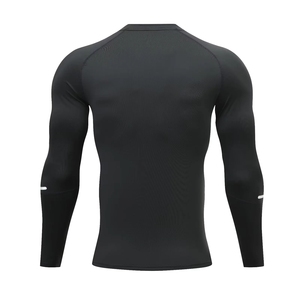 Tops de <span class=keywords><strong>entrenamiento</strong></span> deportivo para hombres, <span class=keywords><strong>mallas</strong></span> azules de compresión para jóvenes, manga larga, poliéster transpirable, licra, venta al por mayor para la temporada de primavera - Product Image 3