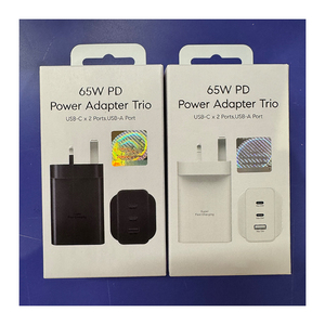 T6530 GAN ที่ชาร์จไวแบบ Type C ที่ชาร์จในสหราชอาณาจักร65วัตต์อะแดปเตอร์แปลงไฟ2x ทรีโอพอร์ต USB-C 1xUSB ได้เร็วมากปลั๊กแบบ3ขาสำหรับ <span class=keywords><strong>Samsung</strong></span> S25 S24 - Product Image 1