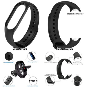 สายนาฬิกาอัจฉริยะสำหรับ <span class=keywords><strong>Mi</strong></span> <span class=keywords><strong>band</strong></span> 7 Miband7สายรัดข้อมือยางซิลิกอนสำหรับ Xiaomi Smart <span class=keywords><strong>band</strong></span> 10 9 8 - Product Image 1
