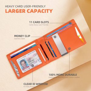 Cartera Bifold Delgada de Cuero con Bloqueo RFID para Hombre <span class=keywords><strong>ADELE</strong></span>, Clip para Billetes, Bolsillo Delantero Delgado, Tarjetero, Caja de Regalo Incluida - Product Image 2